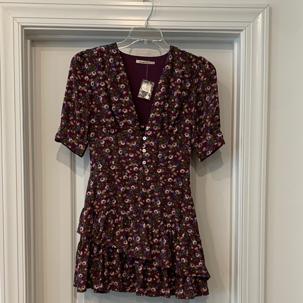 Miami mini floral print  Dress ruffles small NWT